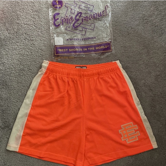 Eric Emanuel Bright Orange Athletic Shorts - Picture 1 of 4